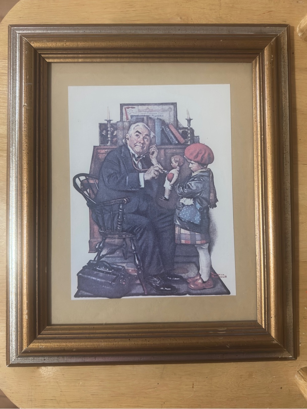 Norman Rockwell “Doctor and the Doll” Framed Print -